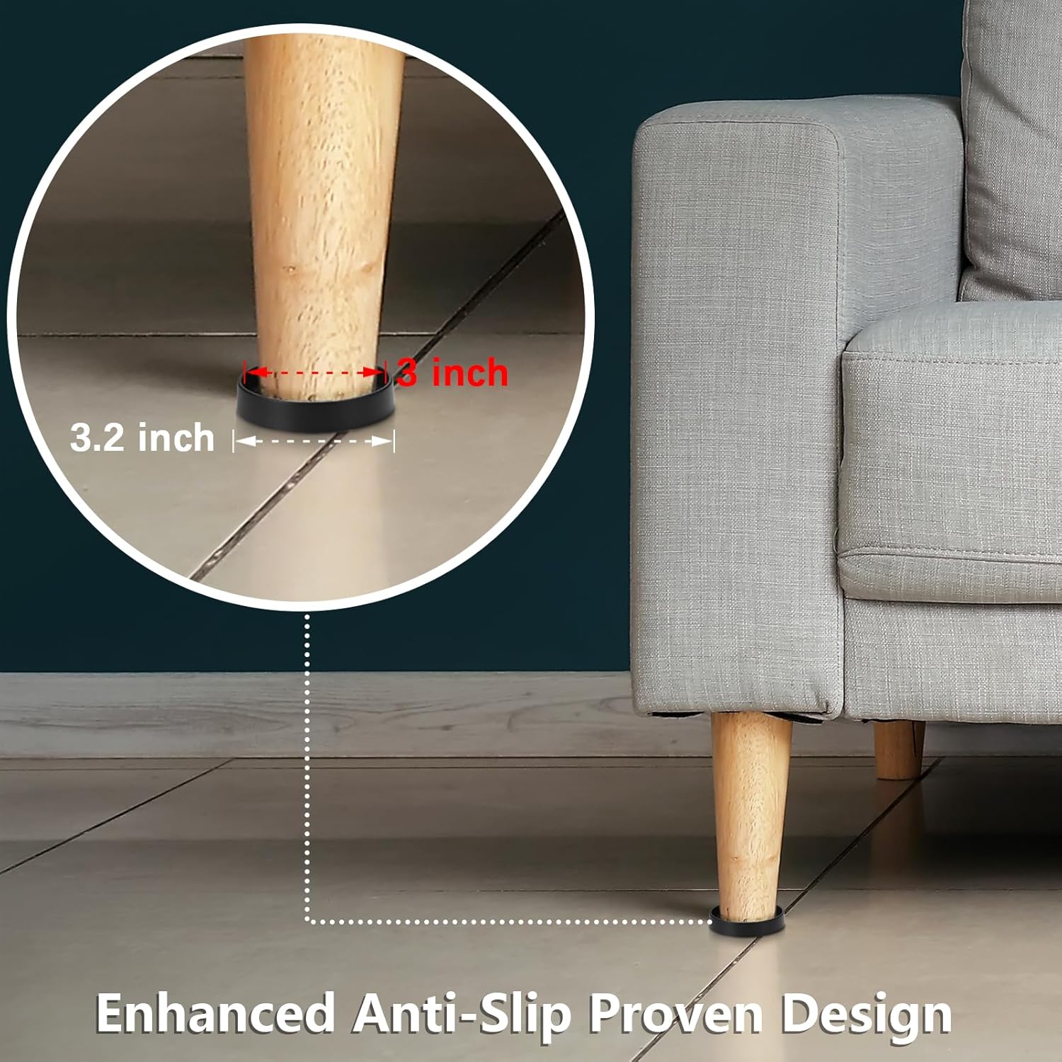 Portavasos antideslizantes para muebles, almohadillas de goma de primera calidad para suelos de madera dura, almohadillas antideslizantes para