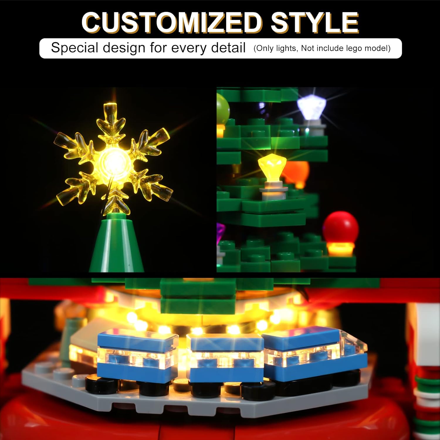 cooldac Kit de luces para árbol de Navidad Lego 40338 Creator, kit de iluminación compatible con Lego 40338 sin modelo de bloque de construcción,