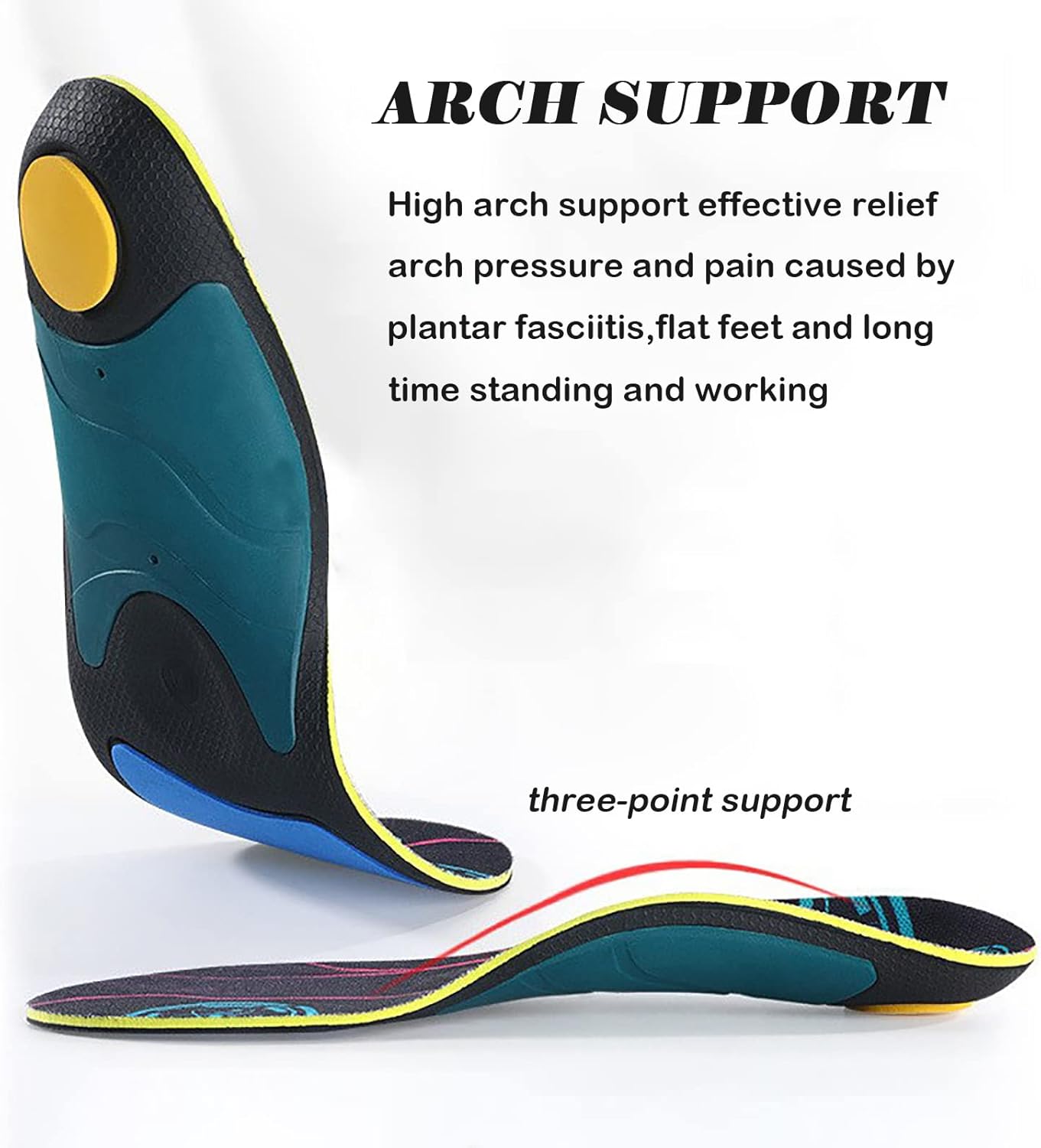 Plantillas ortopédicas para zapatos para fascitis plantar, plantillas atléticas para correr para mujeres y hombres, plantillas de gel de soporte de
