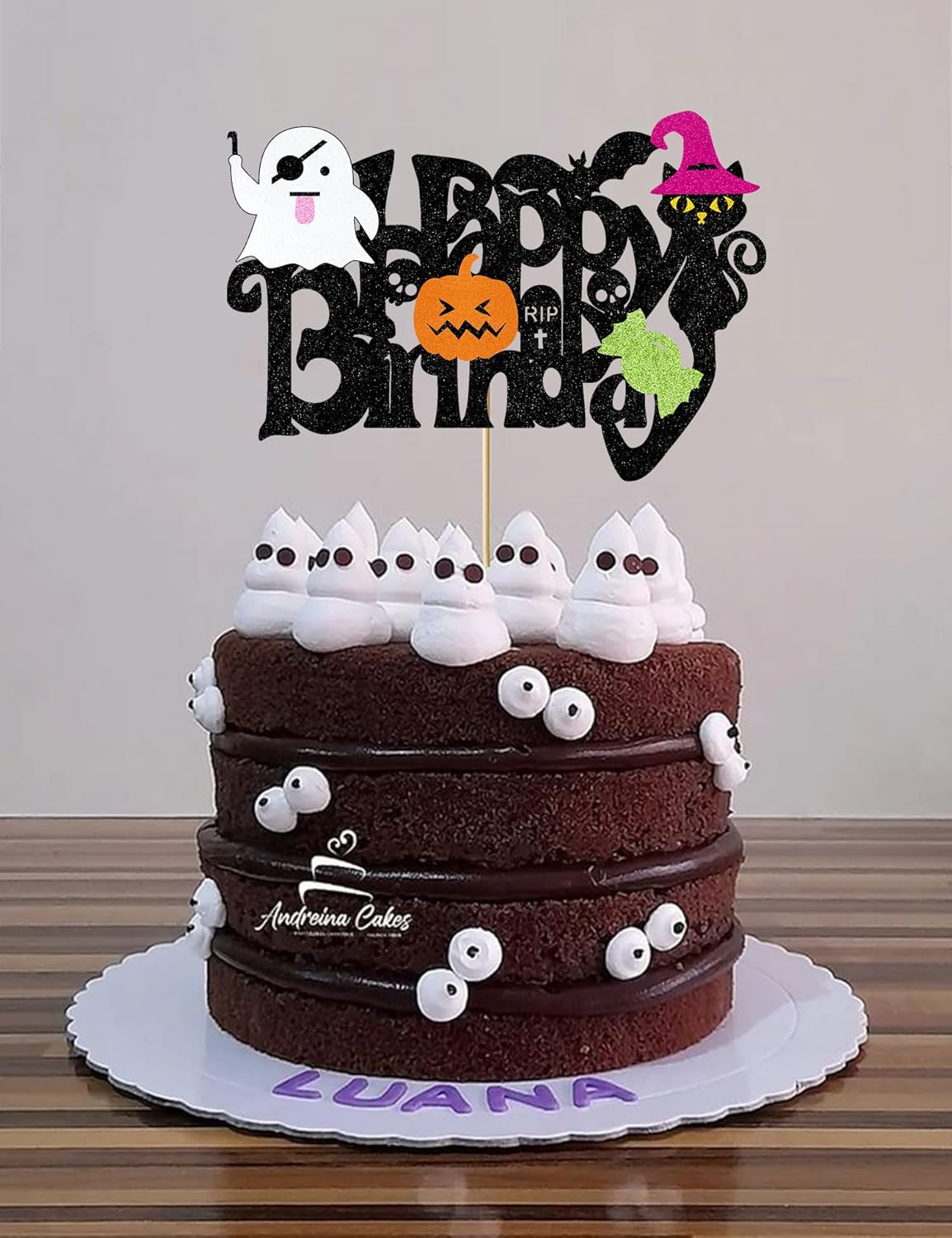 Finestore168 – Decoración para pastel de cumpleaños de Halloween, calabaza, fantasma, caramelo, decoración de Halloween, suministros de fiesta de