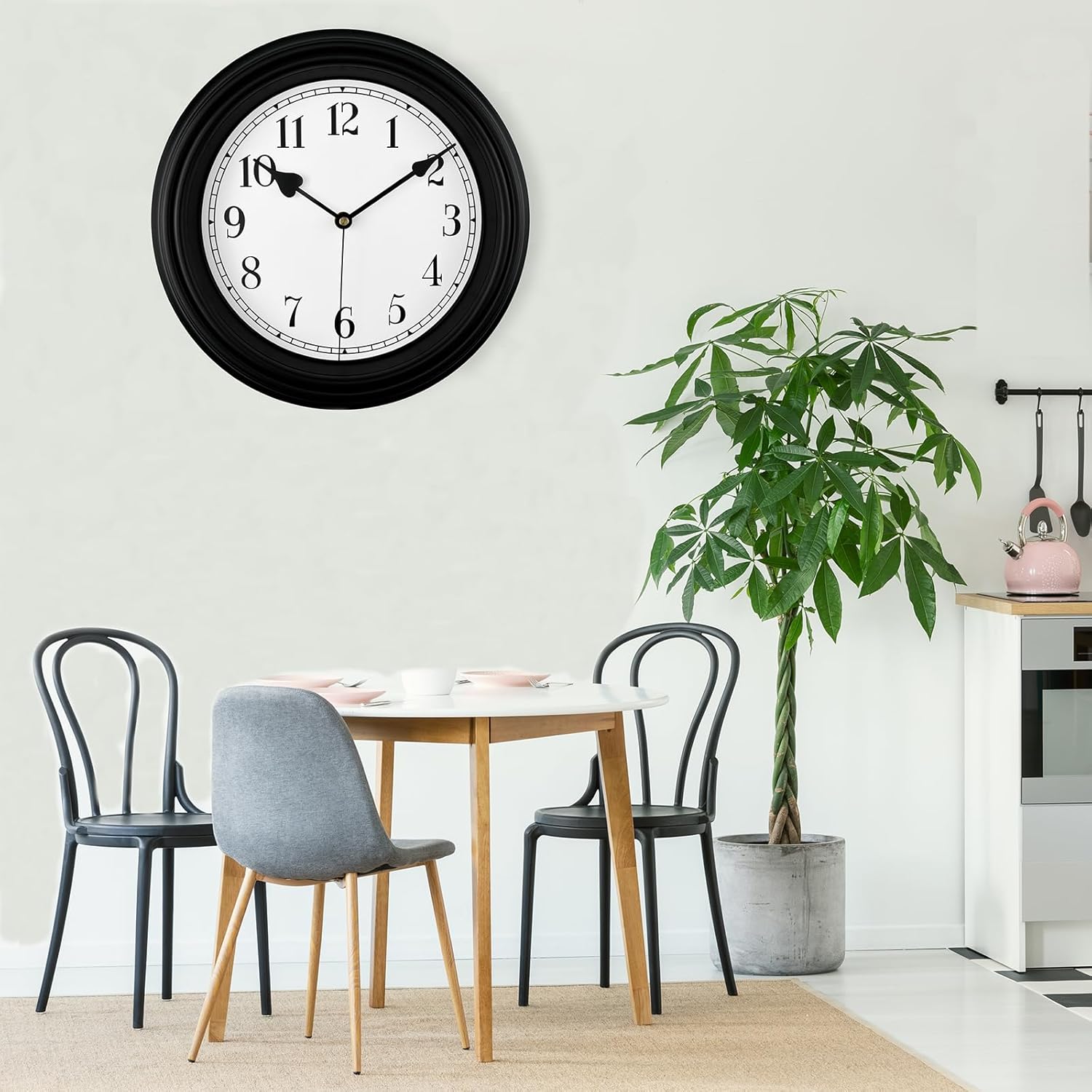 DIYZON Reloj de pared retro, reloj clásico vintage silencioso de 10 pulgadas sin tictac, fácil de leer, reloj de cuarzo de calidad que funciona con