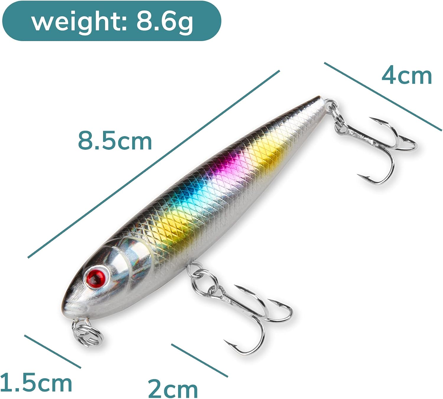 Topwater – Señuelos para lápices de agua, señuelos duros flotantes para lubina, trucha, lucioperca, señuelos flotantes para lápices