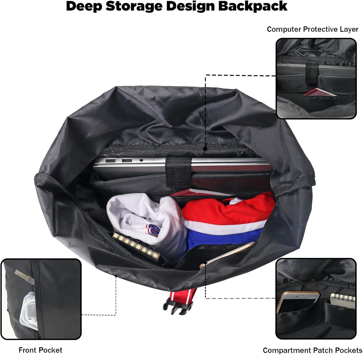 WOLT Casual Daypack Backpack Computer Bookbag – Laptop Backpacks for Men Women Water Resistant Airline Approved Business Work Bag Fits 16 Inch Laptop