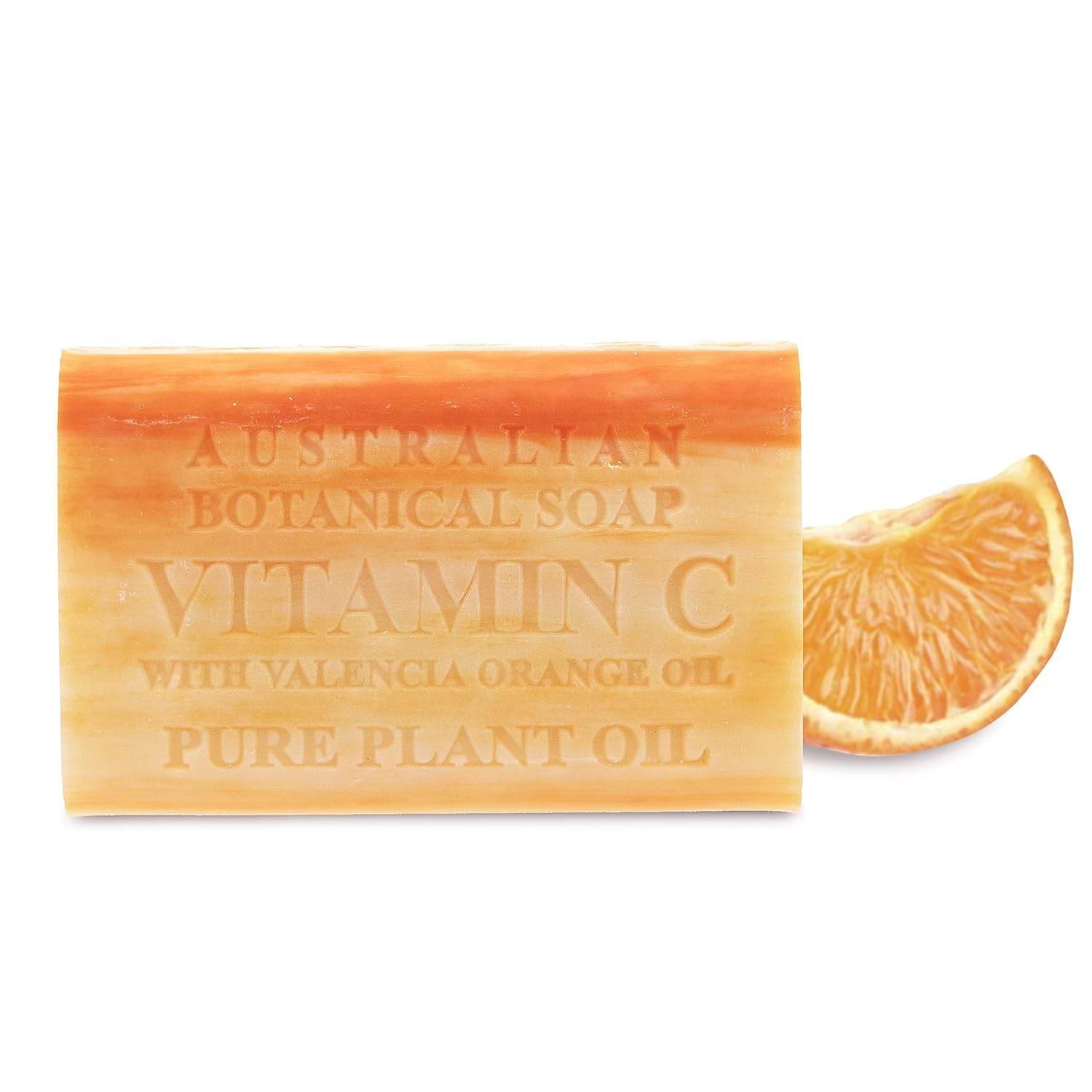 Australian Botanical Soap, Barra de jabón de vitamina C con naranja de valencia de 6.6 onzas (6.60 oz)  Jabón en barra de ingredientes naturales