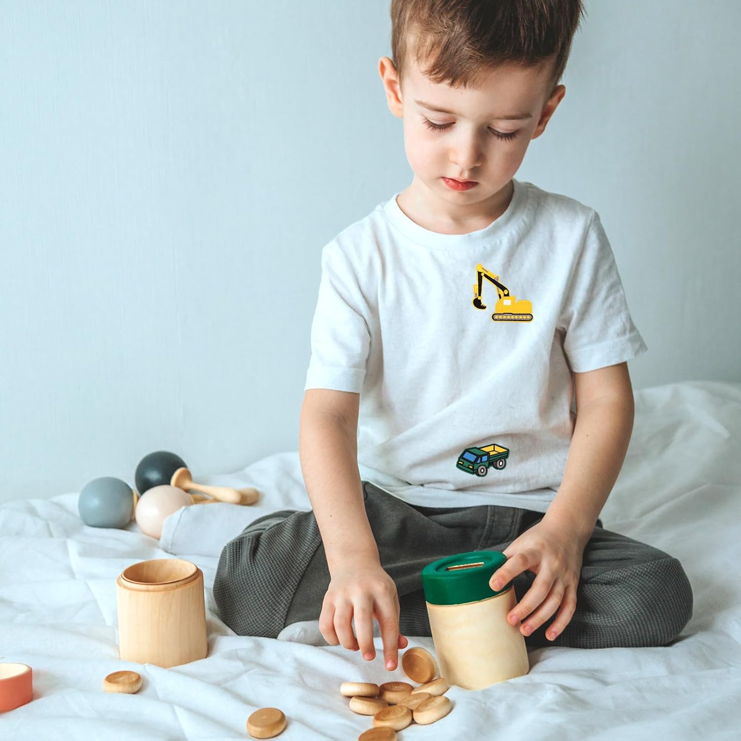 Parches de planchado de vehículos de ingeniería para ropa de niños, 9 estilos interesantes parches para planchar para ropa, vehículos de ingeniería,