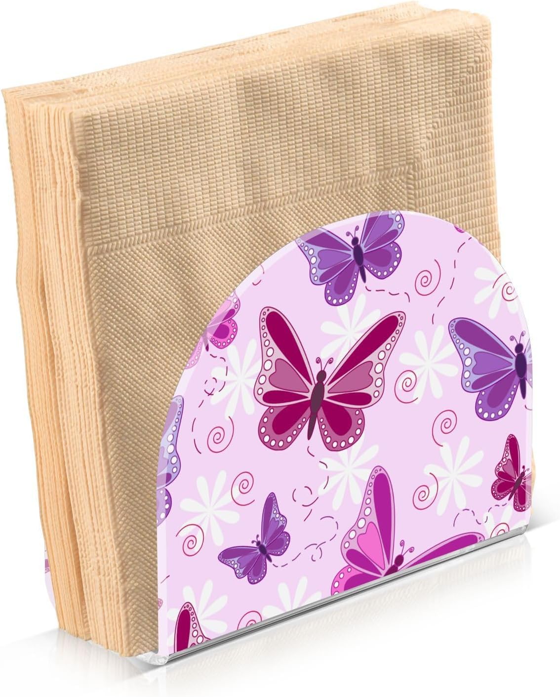 Napkin Holder Elegant Butterfly Napkin Holders for Tables, Clear Acrylic Napkin Holders Cocktail Napkin Holder for Kitchen Restaurant Bar Home Decor