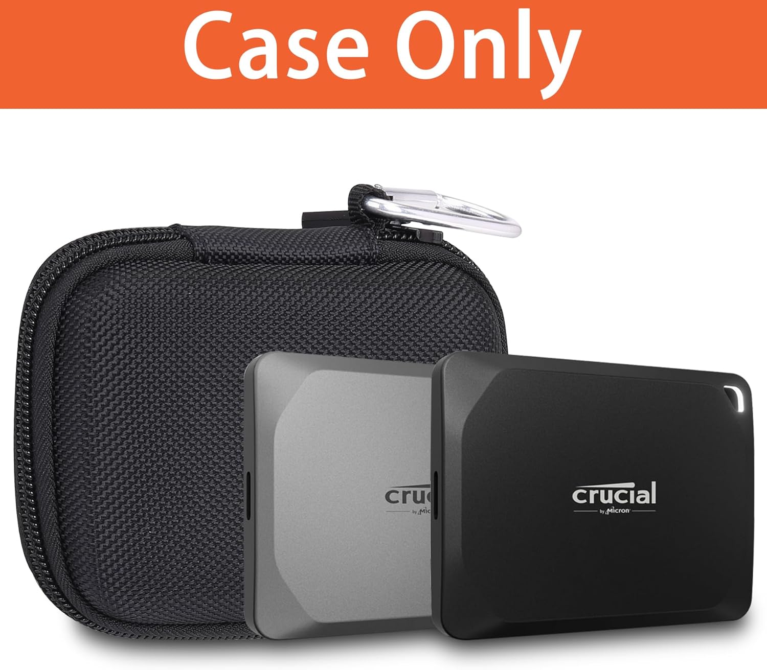 Aenllosi Funda de transporte rígida compatible con Crucial X9  X9 Pro  X10 Pro 1TB2TB4TB SSD portátil, unidad de estado sólido externa USB 3.2 y