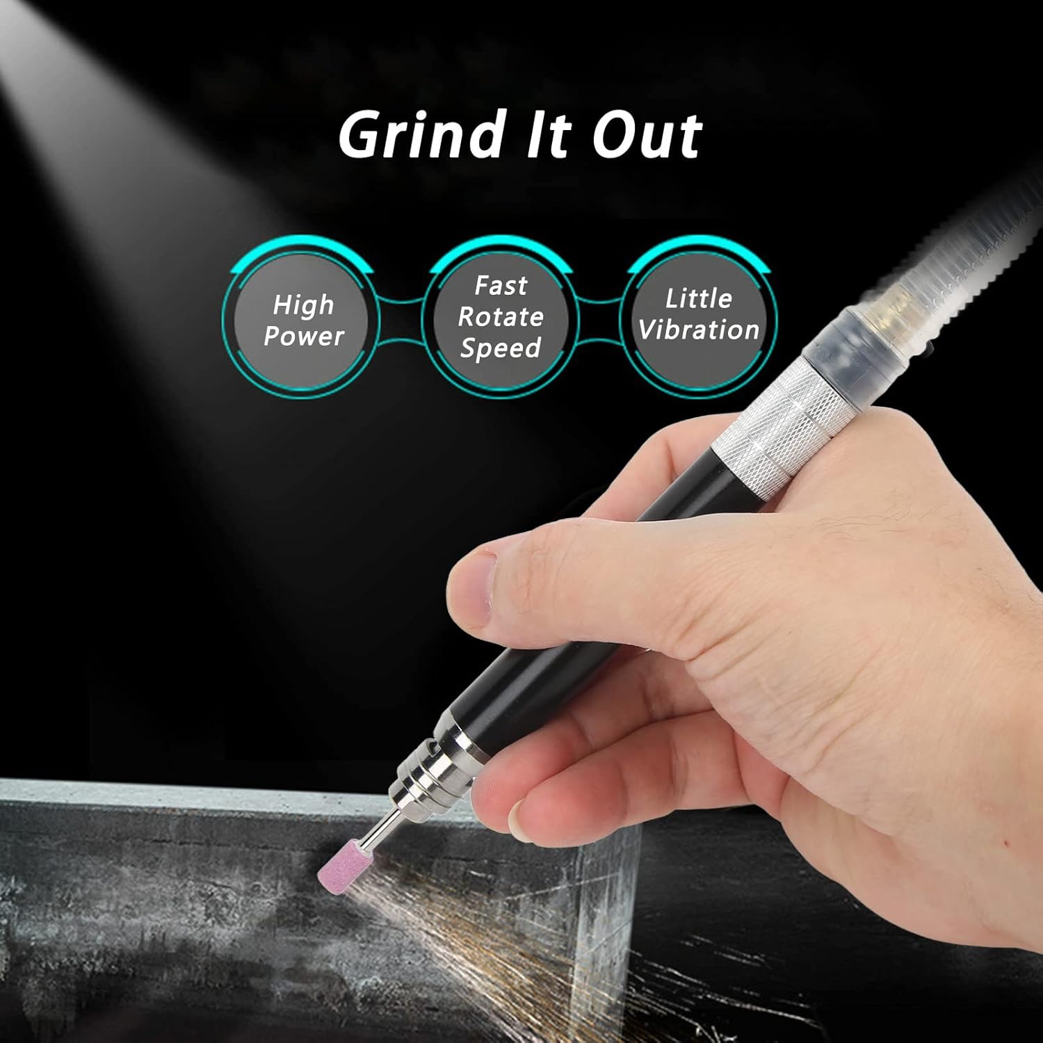 Kit de amoladora de troqueles de lápiz neumático Micro Die Grinder Set Pulido Grabado Herramienta 90psi