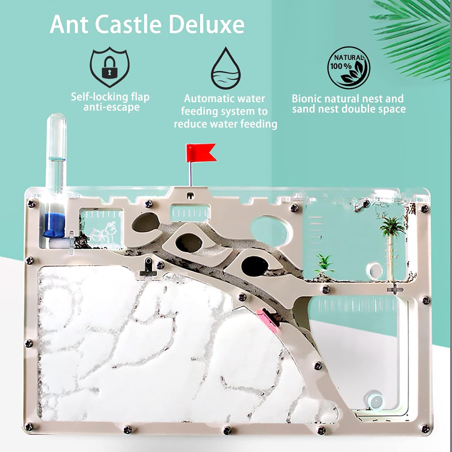 Sand Ant Farm Castle Ant Colony Ecosystem Science Regalo educativo Hábitat de hormigas vivas para estudiar el comportamiento de los insectos..