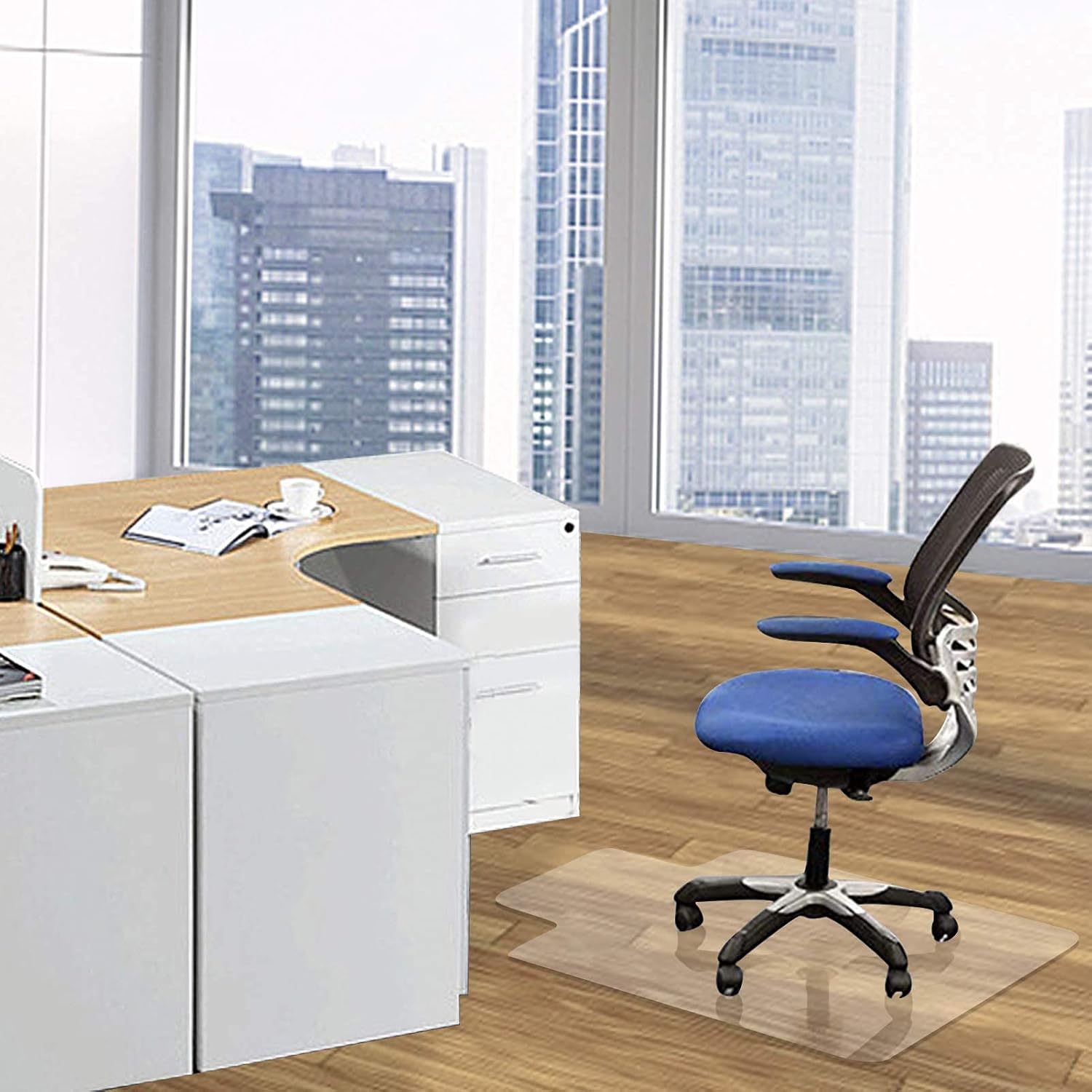Tapete para silla de oficina para suelo de madera dura, de 48 x 36 pulgadas, resistente y duro, tapetes transparentes para silla de computadora,