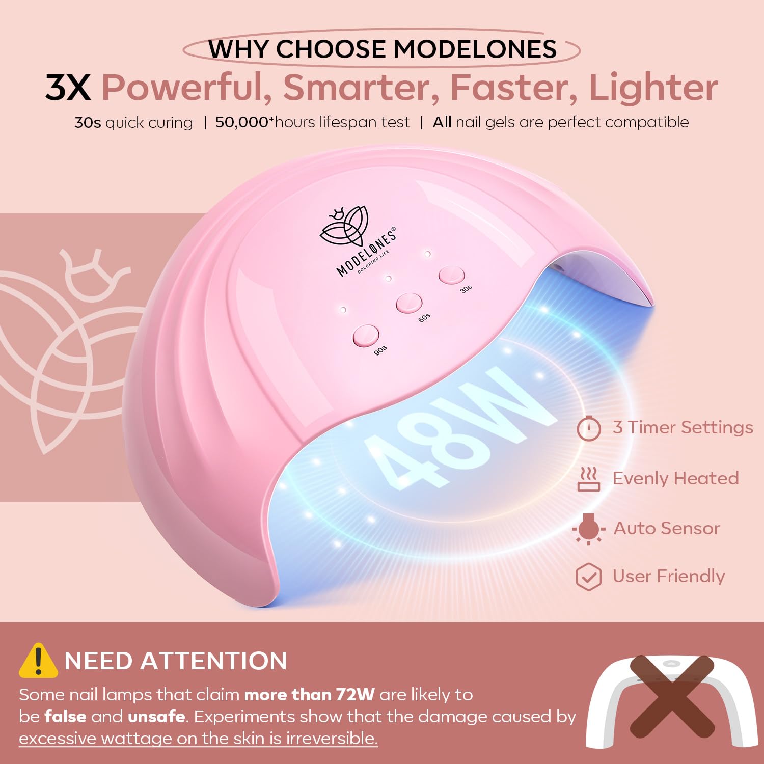 Modelones Kit de manicura de uñas de gel con lámpara de secado de uñas con luz UV, 28 colores nude, marrón, rosa, rojo, kit de iniciación de esmalte