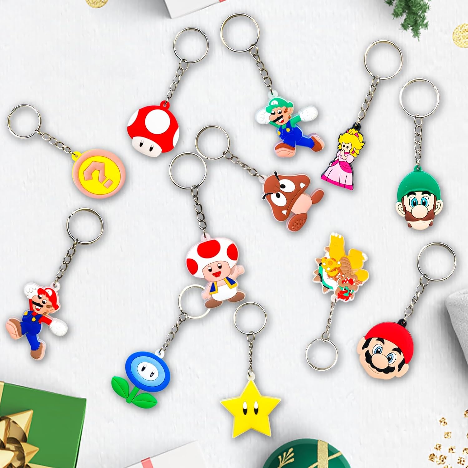 Llavero de dibujos animados, lindo llavero de silicona para niños y niñas, regalo de fiesta (12 piezas)