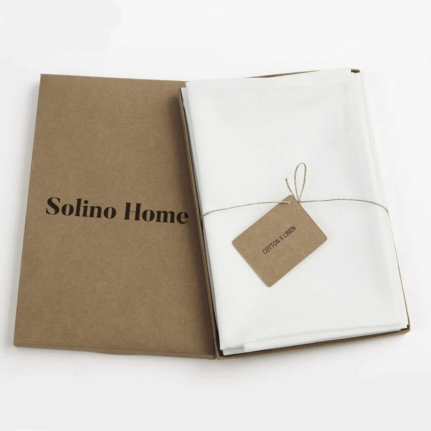 Solino Home Dru  Camino de mesa de lino de algodón Zoe y Florence, manteles individuales y servilletas de cena