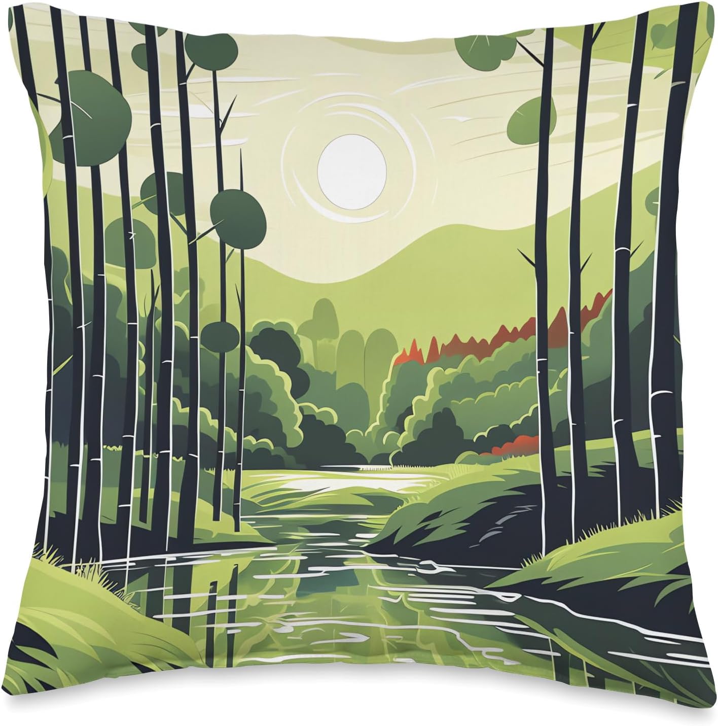 Bamboo Radiance Nature’s Chromatic Brilliance Shines Throw Pillow, 16×16, Multicolor