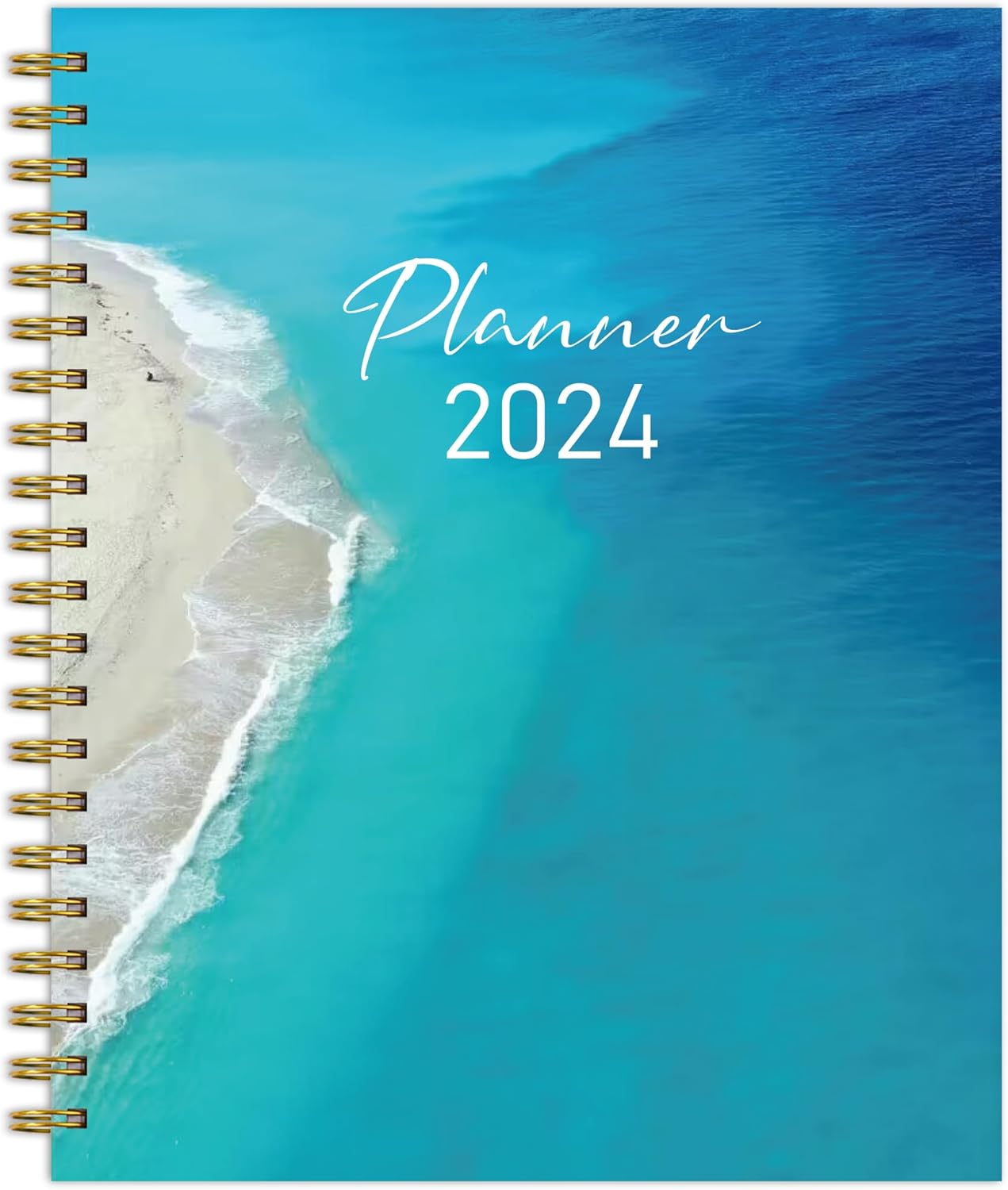 Agenda 2024  Agenda académica semanal mensual 2024 con pestañas mensuales de 8.5 x 11, agenda diaria 2024, bolsillo interior, cubierta flexible,