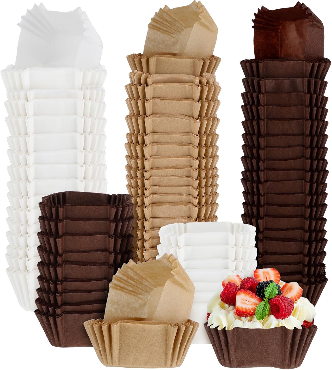 Layhit 900 forros cuadrados para cupcakes, tazas de papel para hornear, a prueba de grasa, envoltorios de magdalenas, forros para magdalenas, bodas,