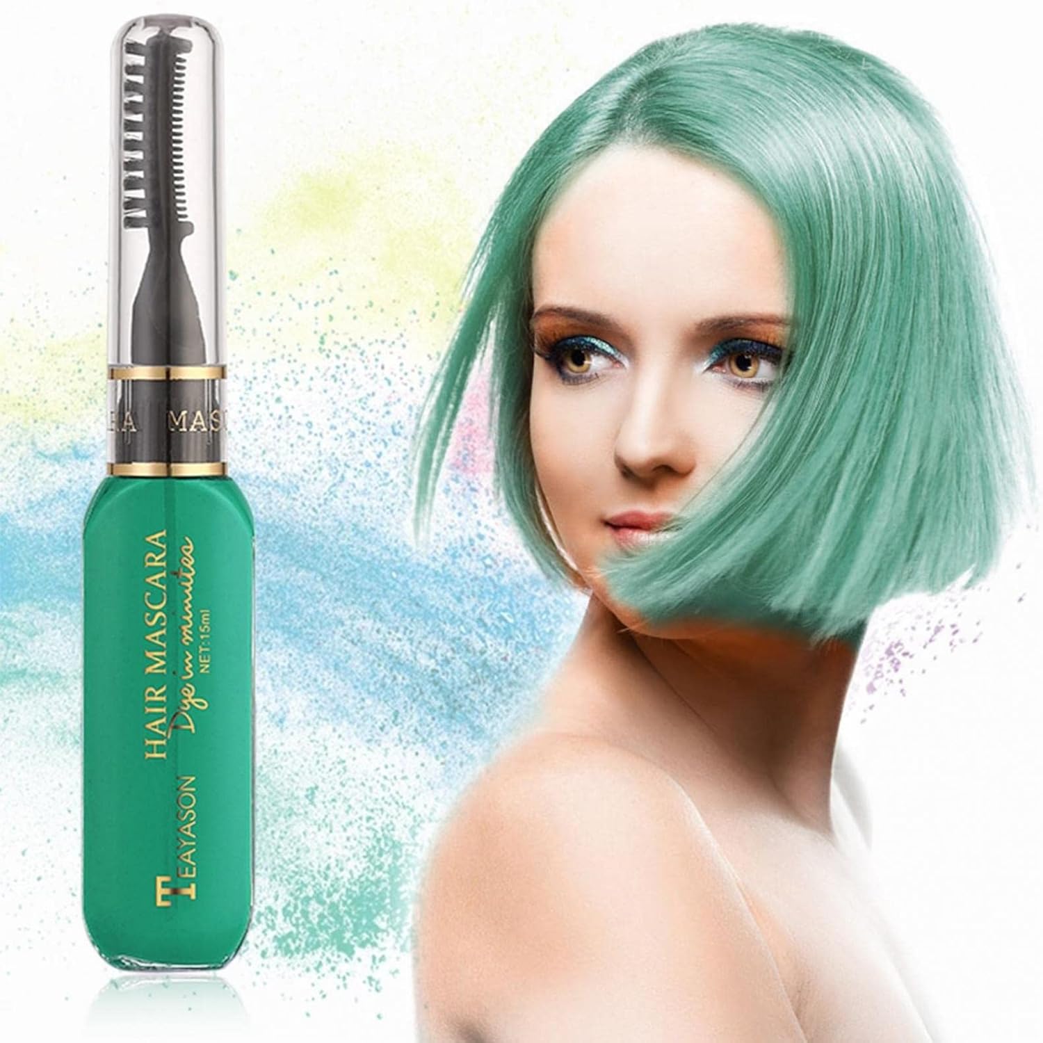 Juego de peines de tiza temporal para el cabello, máscara de tiza lavable para niñas y niños para Navidad, fiesta de cumpleaños, cosplay