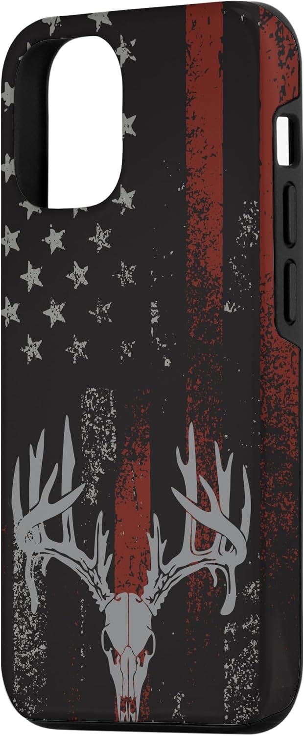 Funda para iPhone 14 con la bandera americana de cola blanca ciervo Buck Hunting USA FLAG Hunter