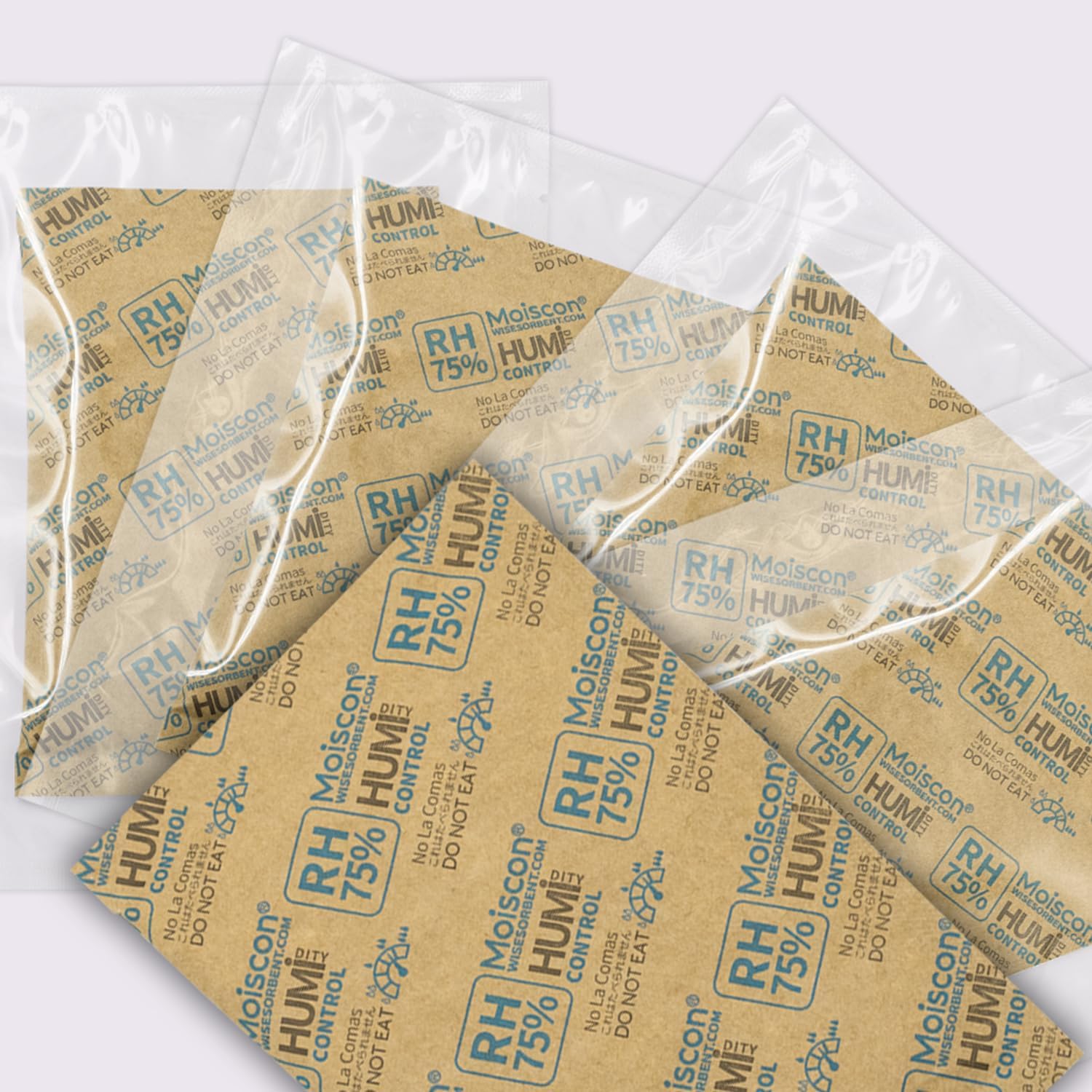 Paquetes de control de humedad bidireccional del 75%, paquete de 5 de 2.12 oz para almacenar 1 libra, tamaño 60 paquetes de control de humedad
