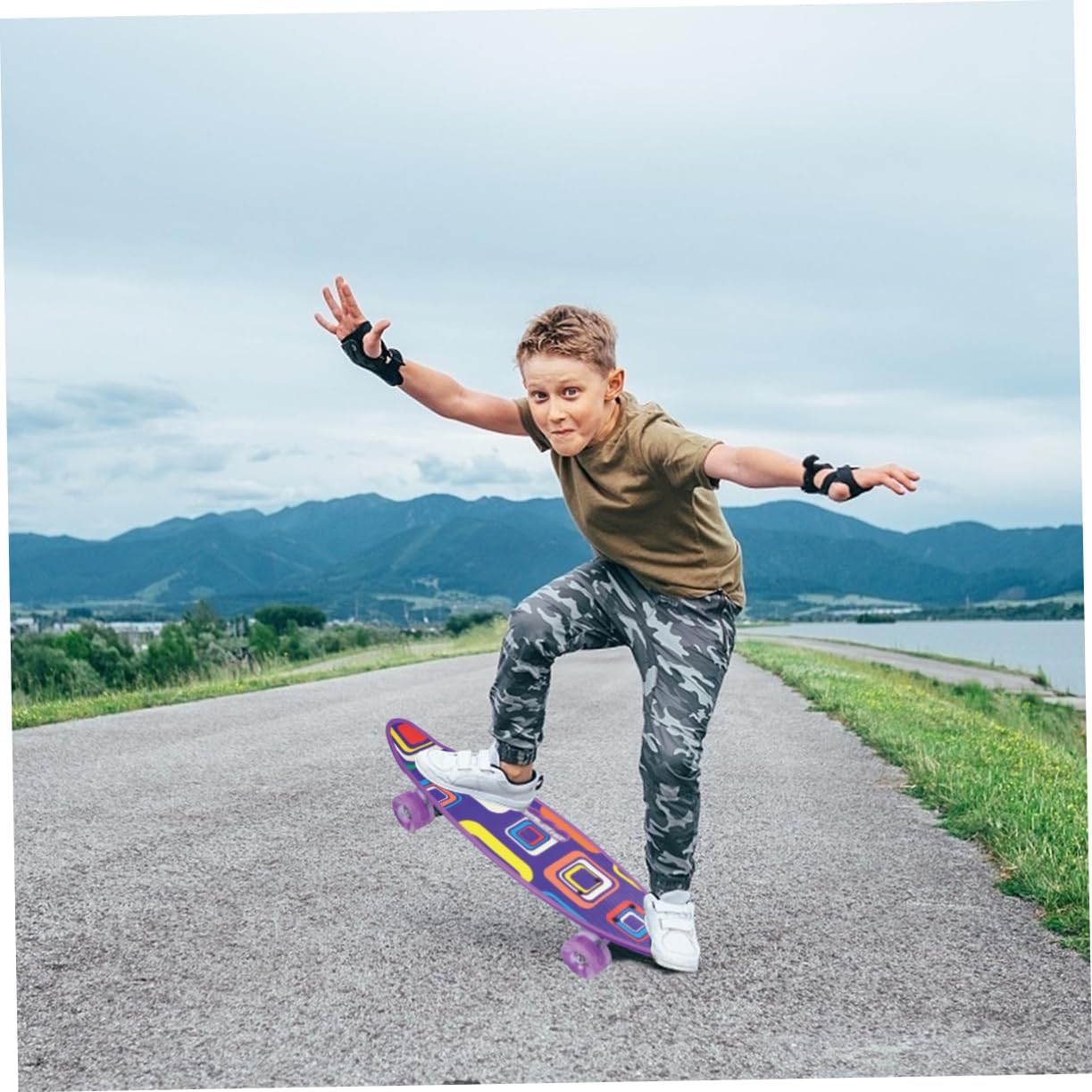 VANZACK 1pc Scooter Motocicleta Juguetes Niños Juguetes Deportivos Niños Longboard 4 Ruedas Scooter para Niños Monopatín cóncavo