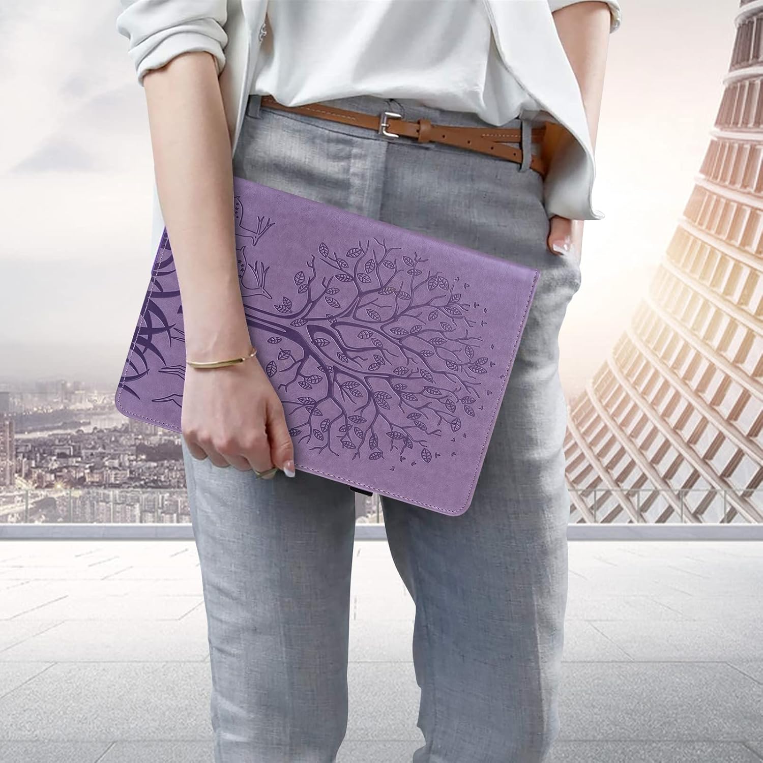Funda para Xiaomi Redmi Pad 10.61 Pulgadas 2022, Diseño En Relieve Deer&Tree PU Funda De Cuero Con Soporte Para Pluma Banda Elástica Para Redmi Pad