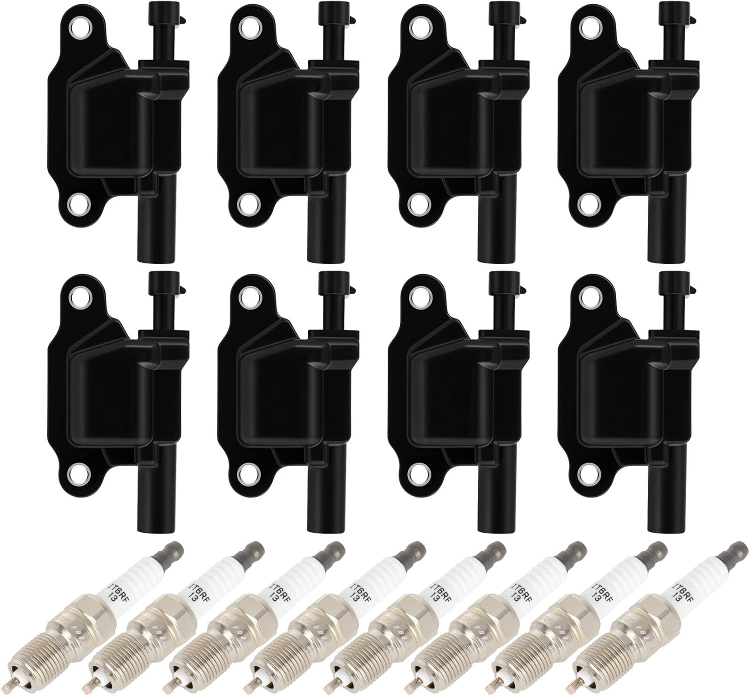 ECCPP D510C 8 bobinas de encendido con 8 bujías de iridio para Chevrolet para GMC CadillacCamaro Corvette Express Impala CTS Rainier Avalanche