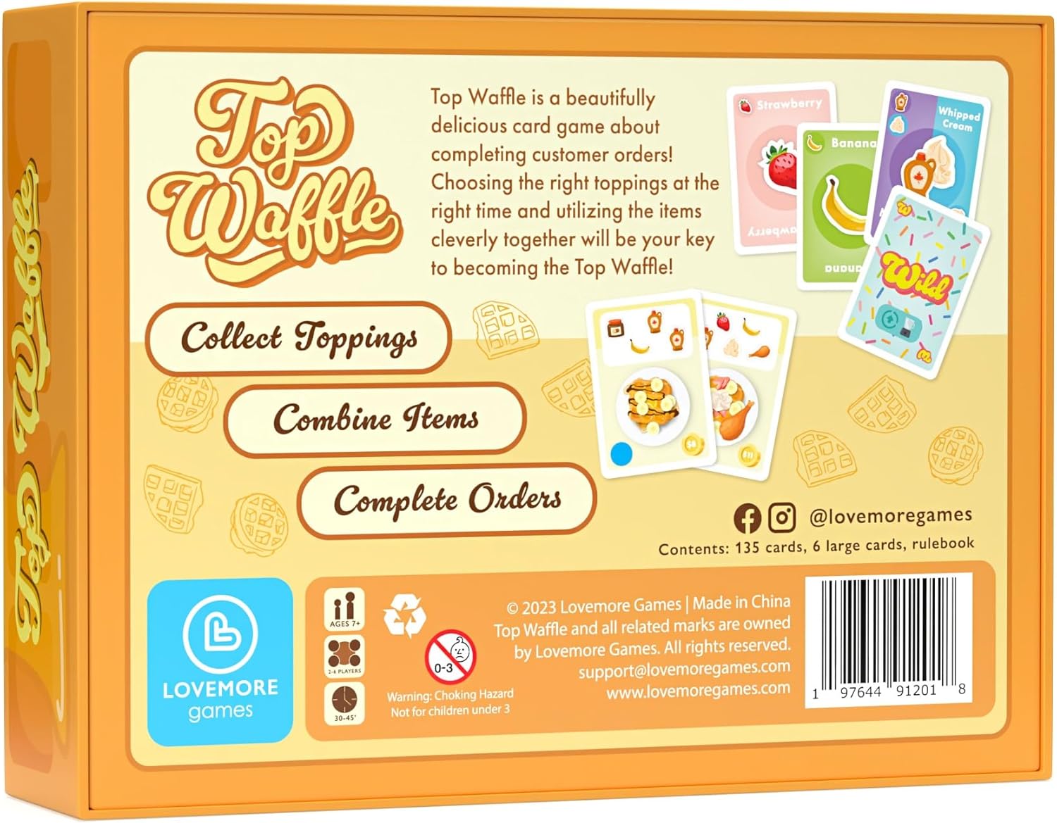 Juego de cartas Top Waffle  Juego maravillosamente delicioso para niños, adolescentes, adultos y noche de juego familiar  Gran regalo para mayores