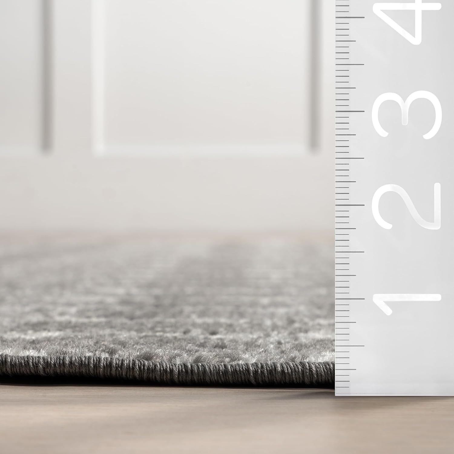 nuLOOM – Alfombra marroquí Blythe Area, 244 cm, cuadrada, gris oscuro