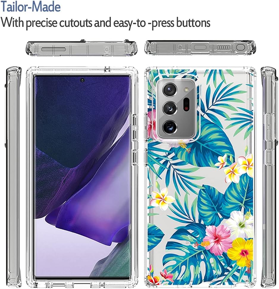 Zoeirc Funda para Galaxy Note 20 Ultra 5G, Samsung Note 20 Ultra Clear Case, TPU 360 cuerpo completo a prueba de golpes híbrido parachoques