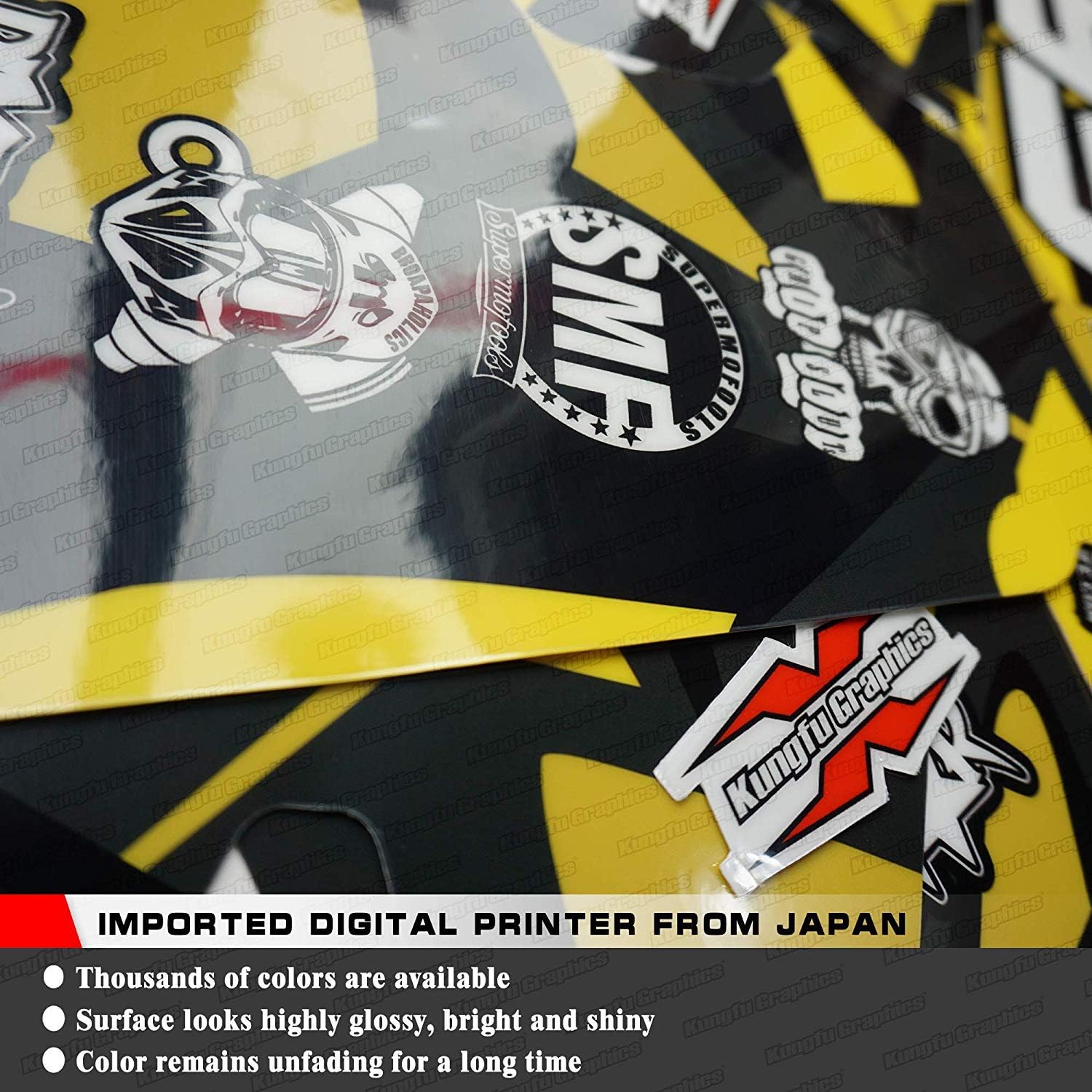 Kungfu Graphics Kit de calcomanías para Ducati Hypermotard Hyperstrada 939 2016 2017 2018, negro y rojo, DCTHYMS1318001-A-KO