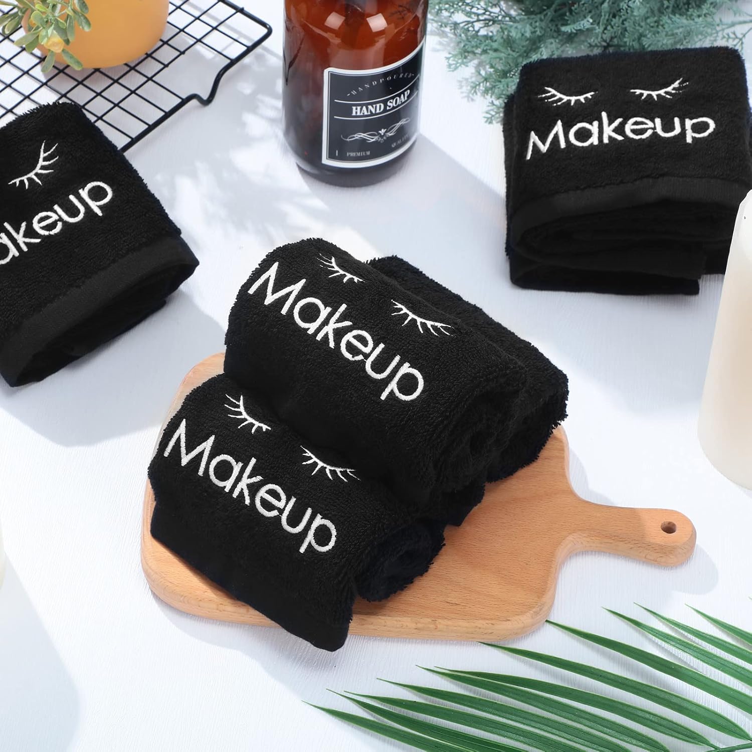 Shimeyao 6 paños de maquillaje reutilizables de 13 x 13 pulgadas, paños de limpieza facial, toallas de algodón para cosméticos, toallas de