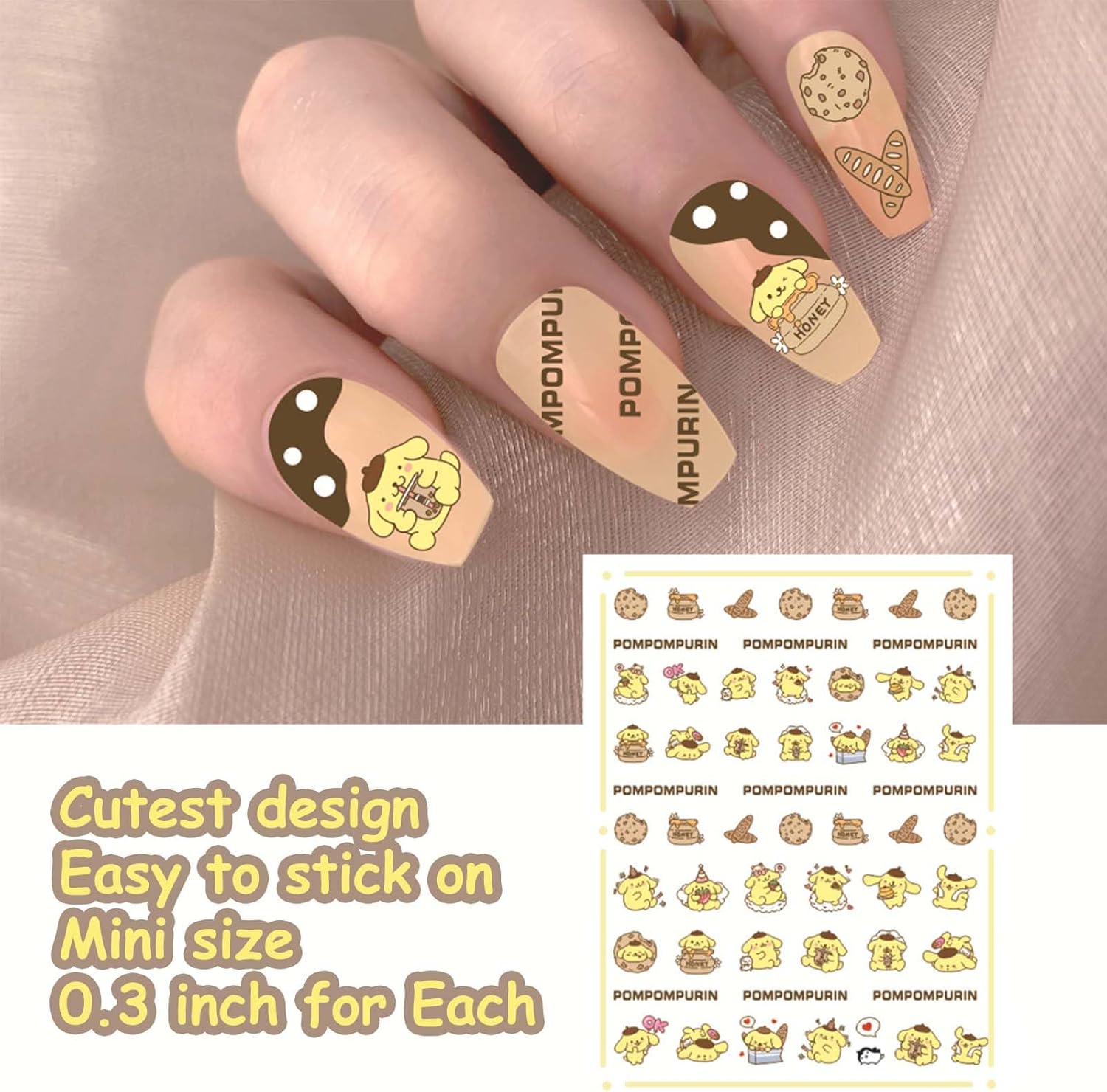 6 calcomanías pequeñas 3D para arte de uñas, accesorios Kawaii, pequeñas calcomanías de uñas lindas para niñas y mujeres, suministros de uñas rosas,