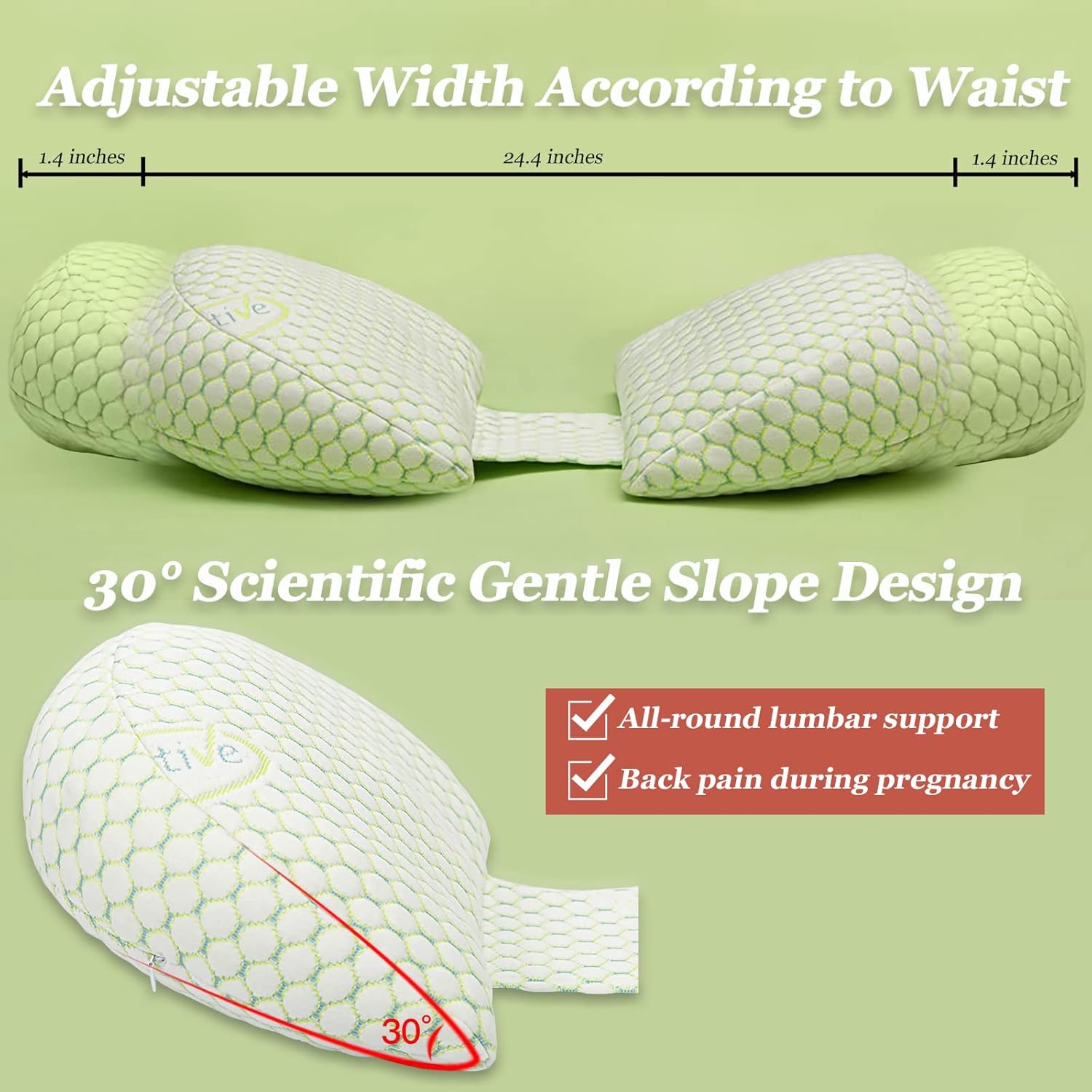 WAYDA Almohadas de embarazo, almohadas embarazadas para dormir, almohadas de maternidad para mujeres embarazadas, almohada corporal suave con funda