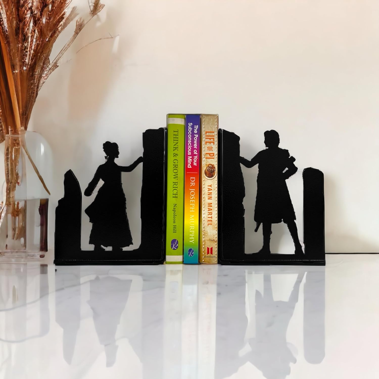 Sujetalibros decorativos para estantes, sujetalibros para parejas, regalos para parejas, sujetalibros decorativos de metal, sujetalibros únicos,