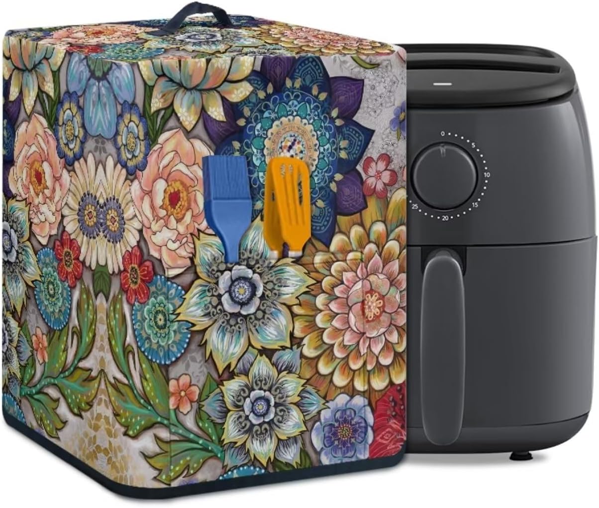 KUIFORTI Blooming – Protector de freidora de aire bohemio para decoración de cocina, funda protectora contra el polvo para olla de arroz con flores