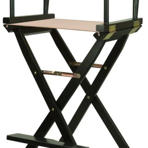 Casual Home – Silla de director de 30in, marco negro, con lienzo color bronceado, altura de barra Casual Home – Silla de director de 30in, marco negro, con lienzo color bronceado, altura de barra