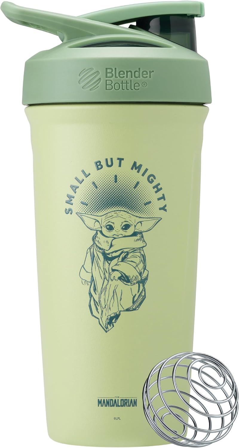 BlenderBottle Star Wars Strada Shaker Cup Botella de agua aislada de acero inoxidable con batidor de alambre, 24 onzas, pequeña pero poderosa