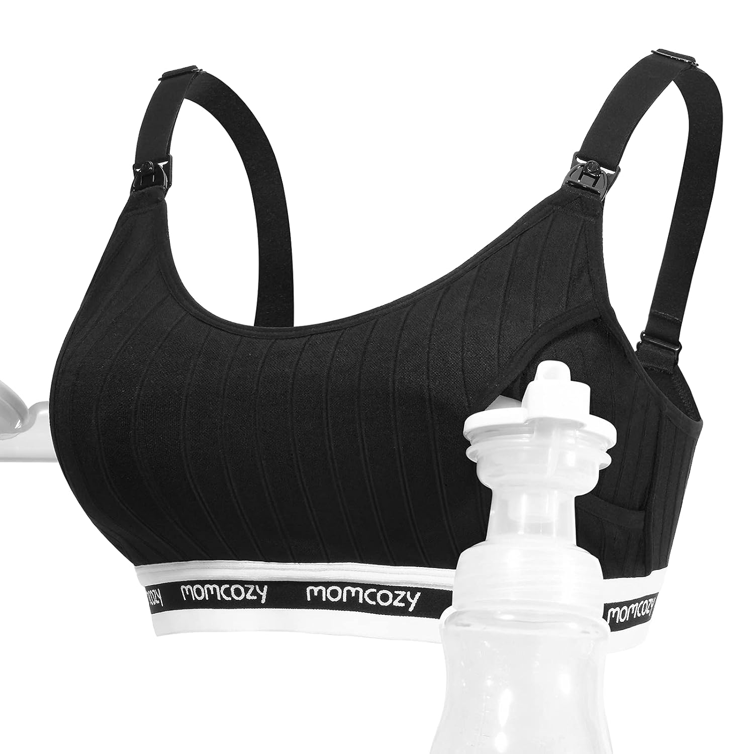 Momcozy Brasier de bombeo sin costuras, manos libres, cómodo y de gran soporte, apto para Spectra, Lansinoh, Philips Avent y más, talla S, color
