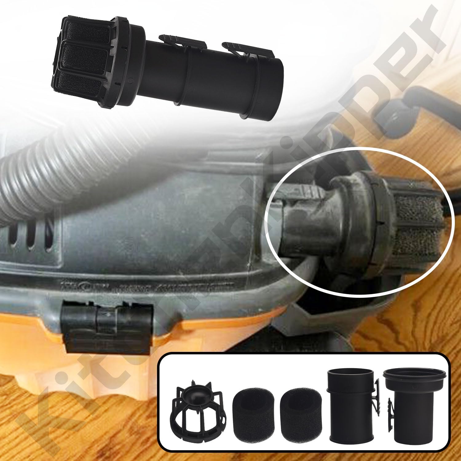Silenciadordifusor VT2525 y WS25025A de 2.5 pulgadas para aspiradoras Ridgid húmedoseco, se adapta a la mayoría de aspiradoras con un puerto de