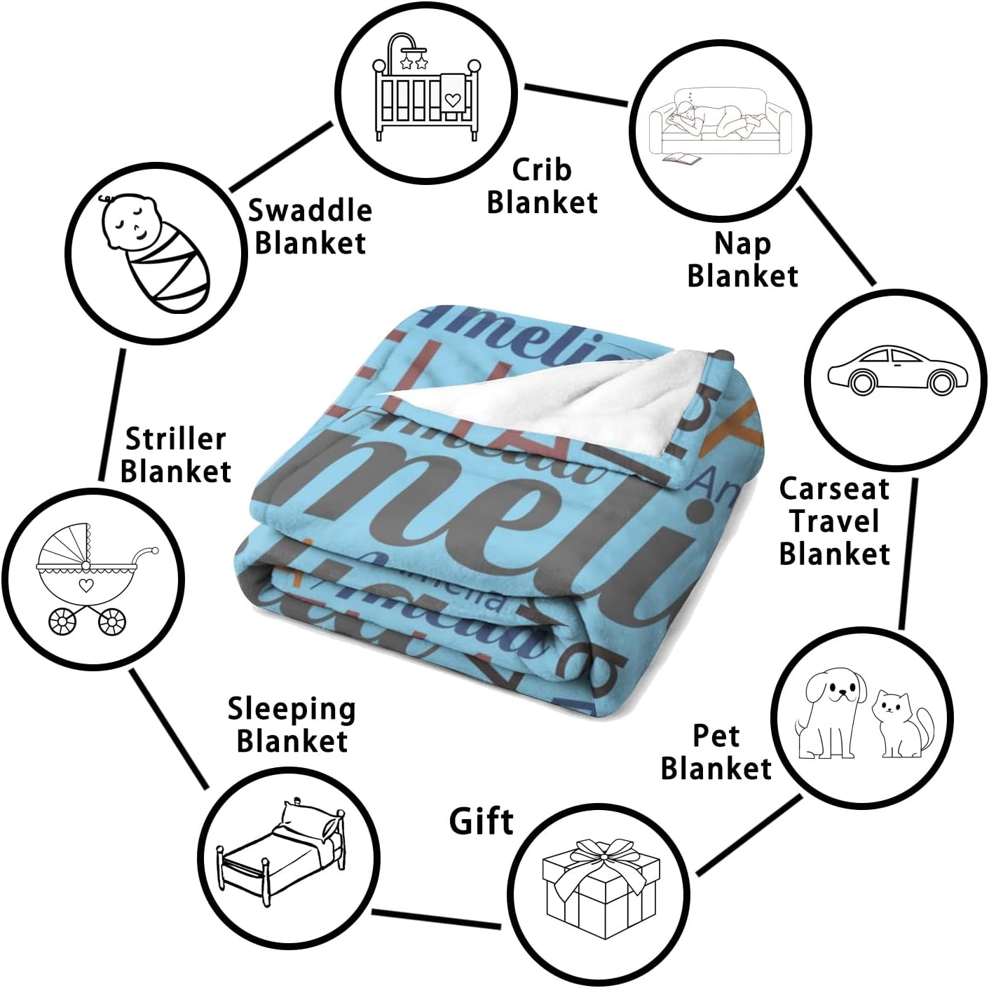 Manta personalizada para niños y adultos con nombre, manta de bebé personalizada para niños y niñas, manta personalizada con nombre, 30 x 40 pulgadas