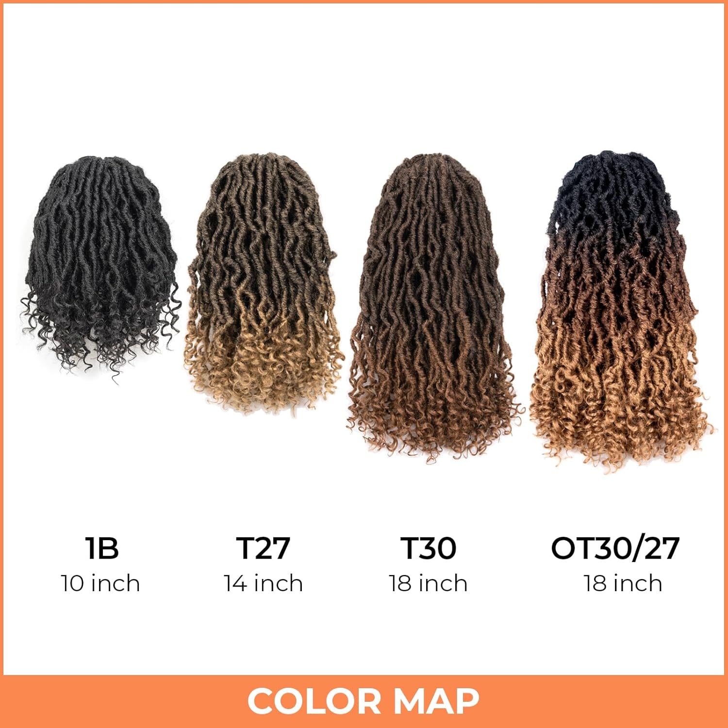 Toyotress Passion Locs – Cabello de ganchillo de 14 pulgadas, 8 paquetes de cabello sintético ombré marrón rubio con extremos rizados, extensiones