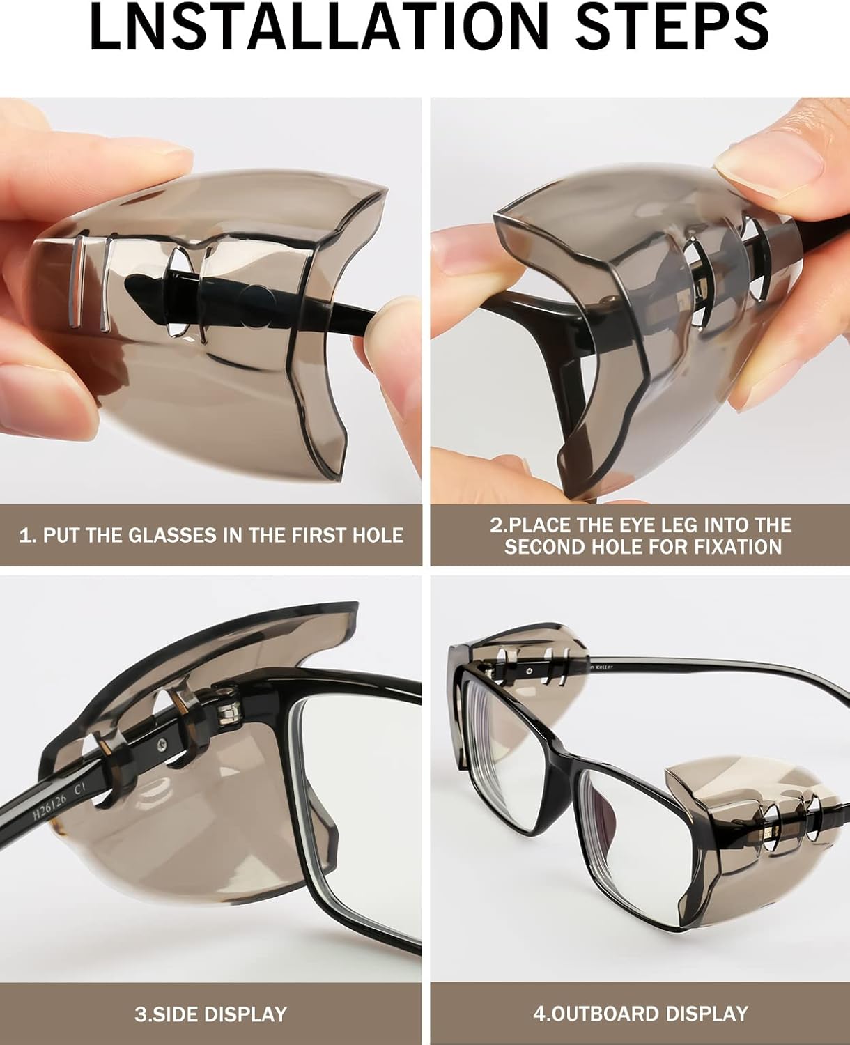 24 Pairs Eye Glasses Side Shields, Flexible Slip on Side Shields for Prescription Glasses Fits Small to Medium Eyeglasses