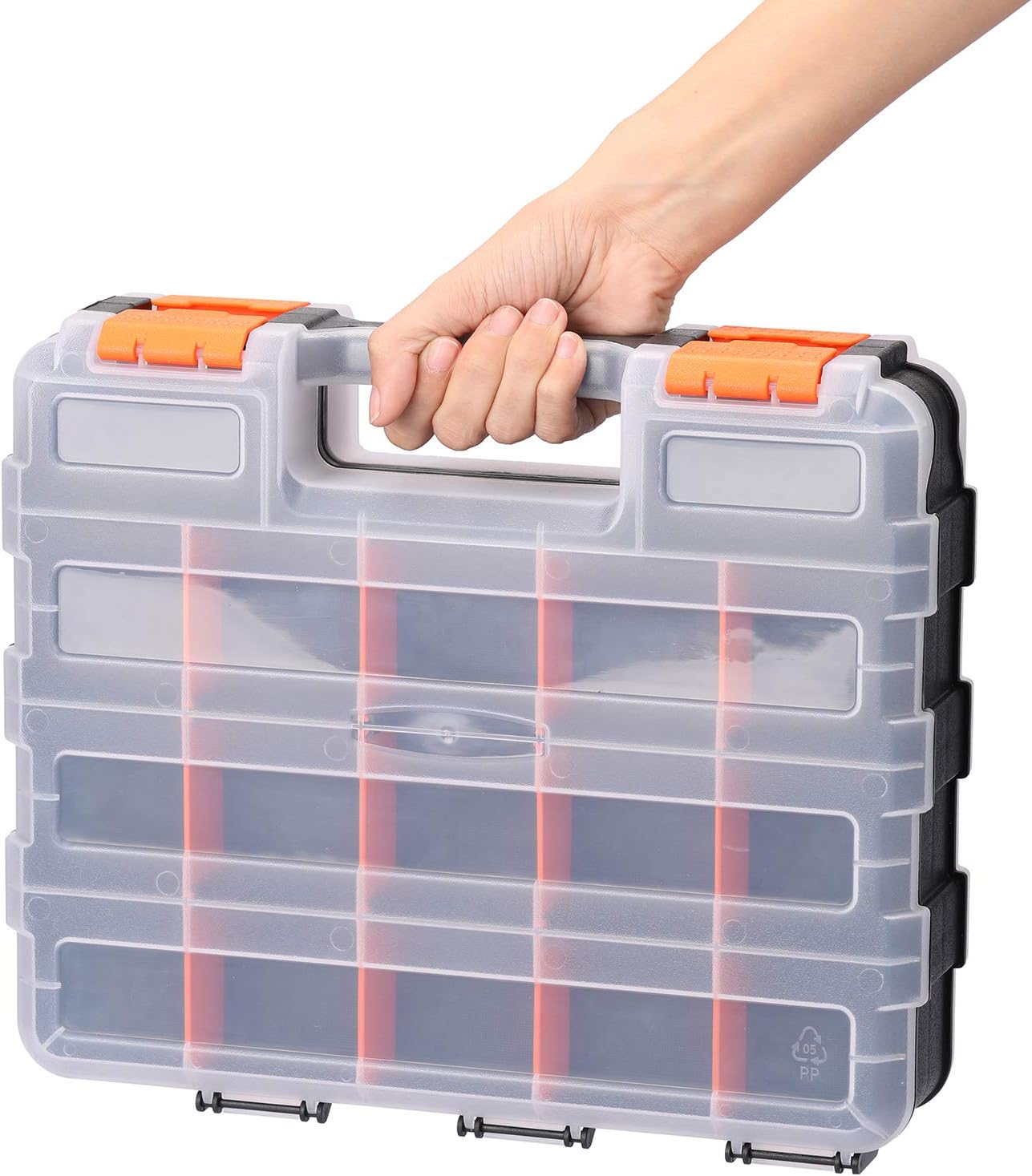 MIXPOWER Organizador de doble cara de 34 compartimentos con polímero resistente a los impactos y separadores de plástico extraíbles personalizables,