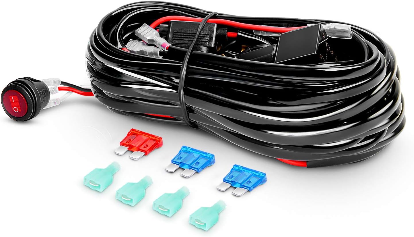 Nilight ZH411-A 12 pulgadas, 12 pulgadas, 300 W, triple fila de inundación, combo de 30000 lm, luces LED todoterreno y 90027B 2 piezas de barra de