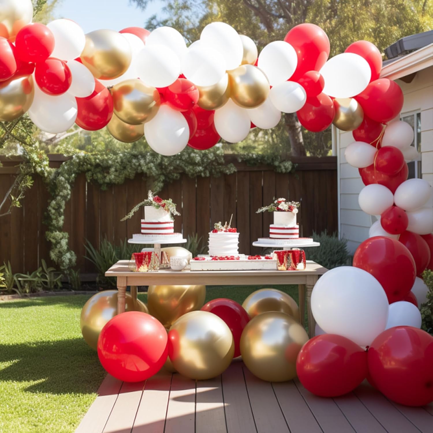 RUBFAC 110 globos rojos de diferentes tamaños de 18, 12, 10 y 5 pulgadas, para arco de guirnalda, globos de látex rojos de alta calidad para fiesta