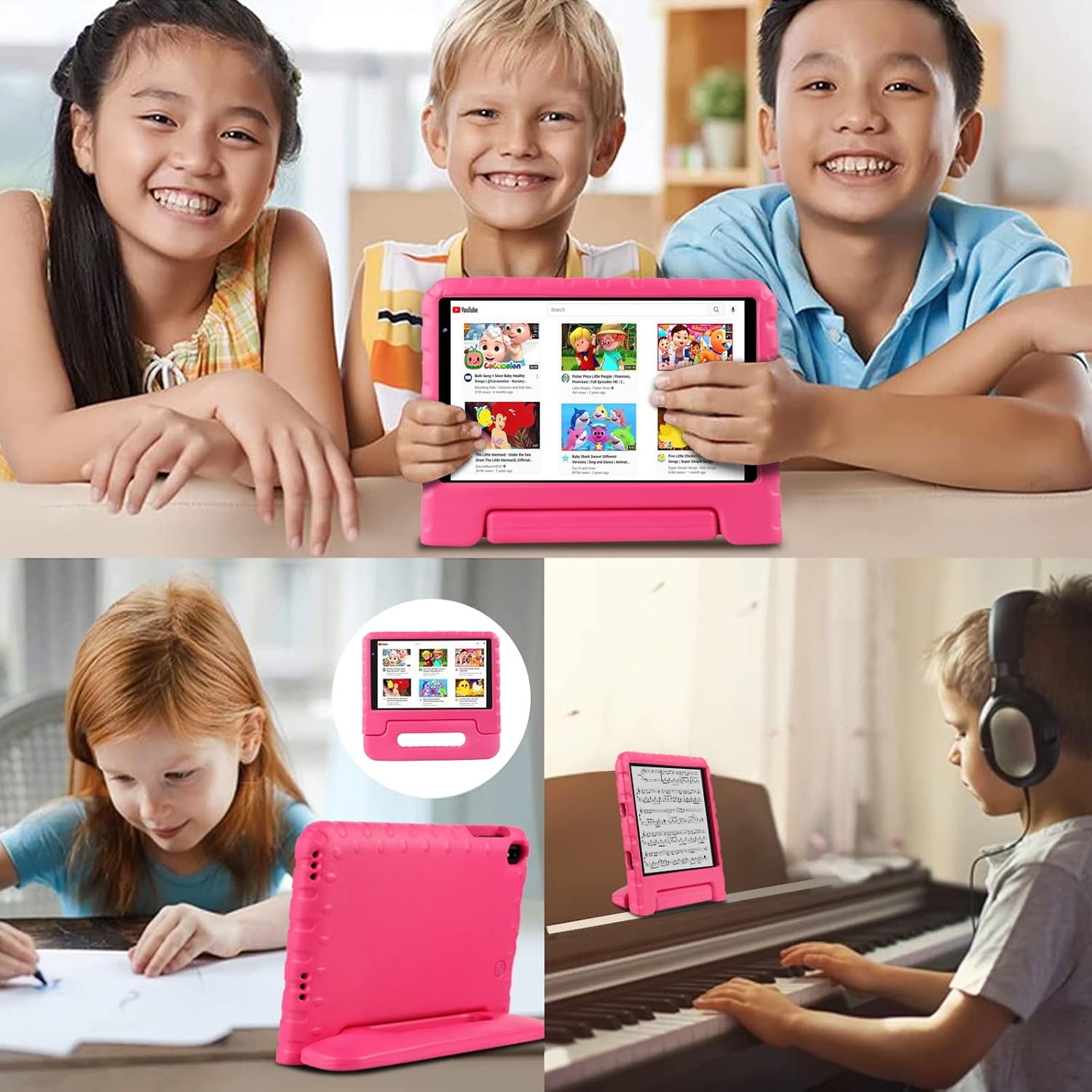 FACETEL Tableta para niños de 8 pulgadas Android 13 para niños, 7 GB de RAM, 64 GB ROM TF 512 GB, control parental, juego de rompecabezas, Bluetooth