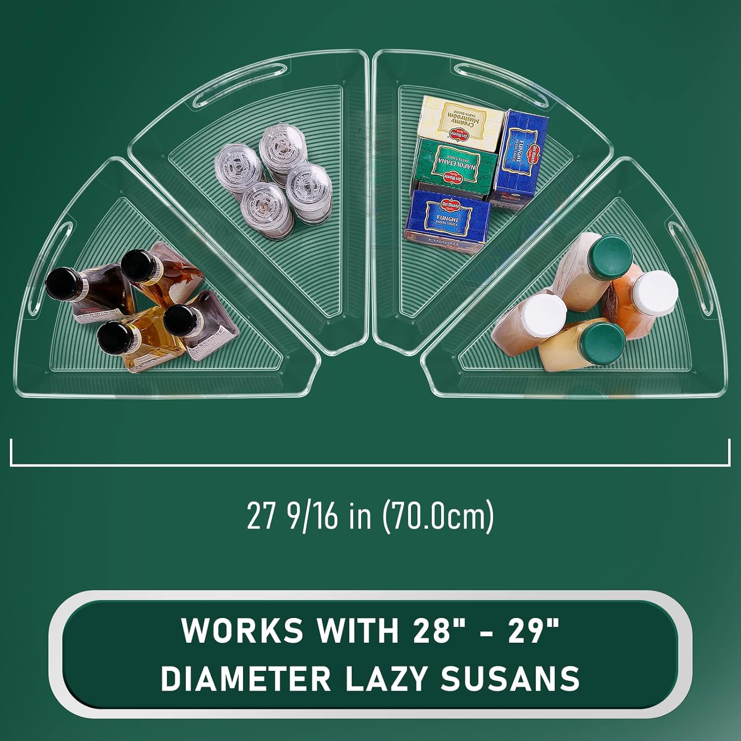 JEISSLIA Lazy Susan – Contenedores organizadores de gabinete para esquinas de 262832 pulgadas de diámetro, contenedor de almacenamiento de plástico