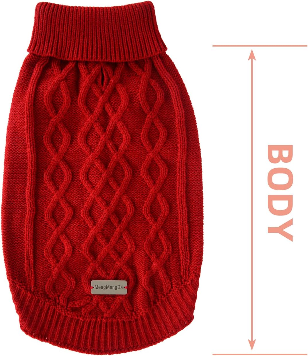 MengMengDa, Suéter para perro, ropa de punto trenzado, cuello alto clásico, ropa cálida y suave para chihuahua, bulldog, perro salchicha, pug,