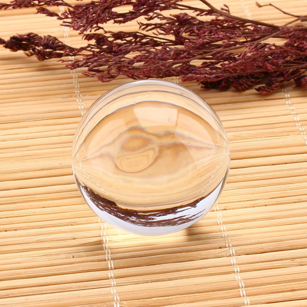 Yosoo Bola curativa de cristal mágico asiático rara decoración de arte esfera orbe 1.575 in con base de soporte (transparente)