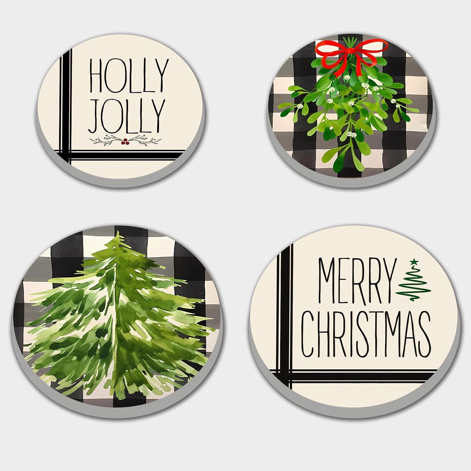 Fundas para quemadores de estufa eléctrica de decoración navideña, 4 fundas redondas para quemadores de estufa de Navidad, 8 y 10 pulgadas, cubierta